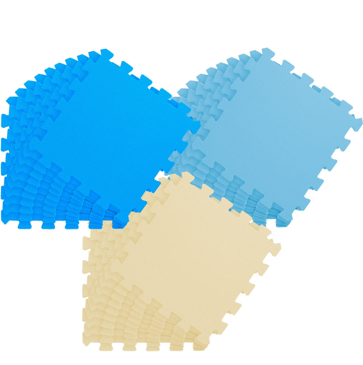 SPIELMATTE ab Null 270/90 cm Puzzlematte Hellblau - Multicolor, Kunststoff (30/30cm) - Littletom