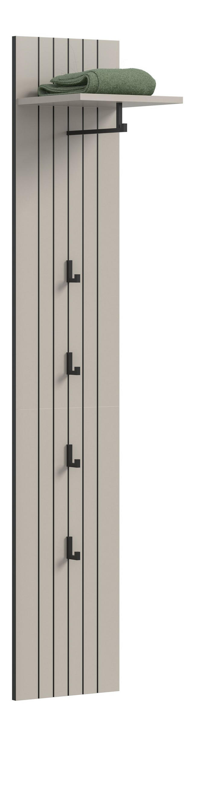 GARDEROBEPANEEL STATION (B/H/T: ca. 31/160/27 cm) in Kaschmir/Kaschmir - Kaschmir, Holzwerkstoff (31/160/27cm)
