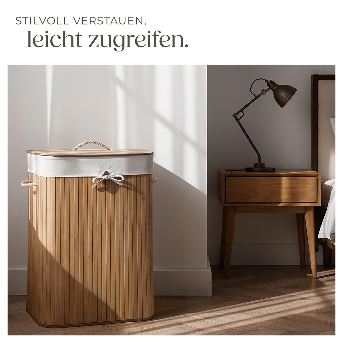 WÄSCHEKORB, 42 x 31,5 x 60 cm, beige - Beige, Textil (31.5/60/42cm) - tectake
