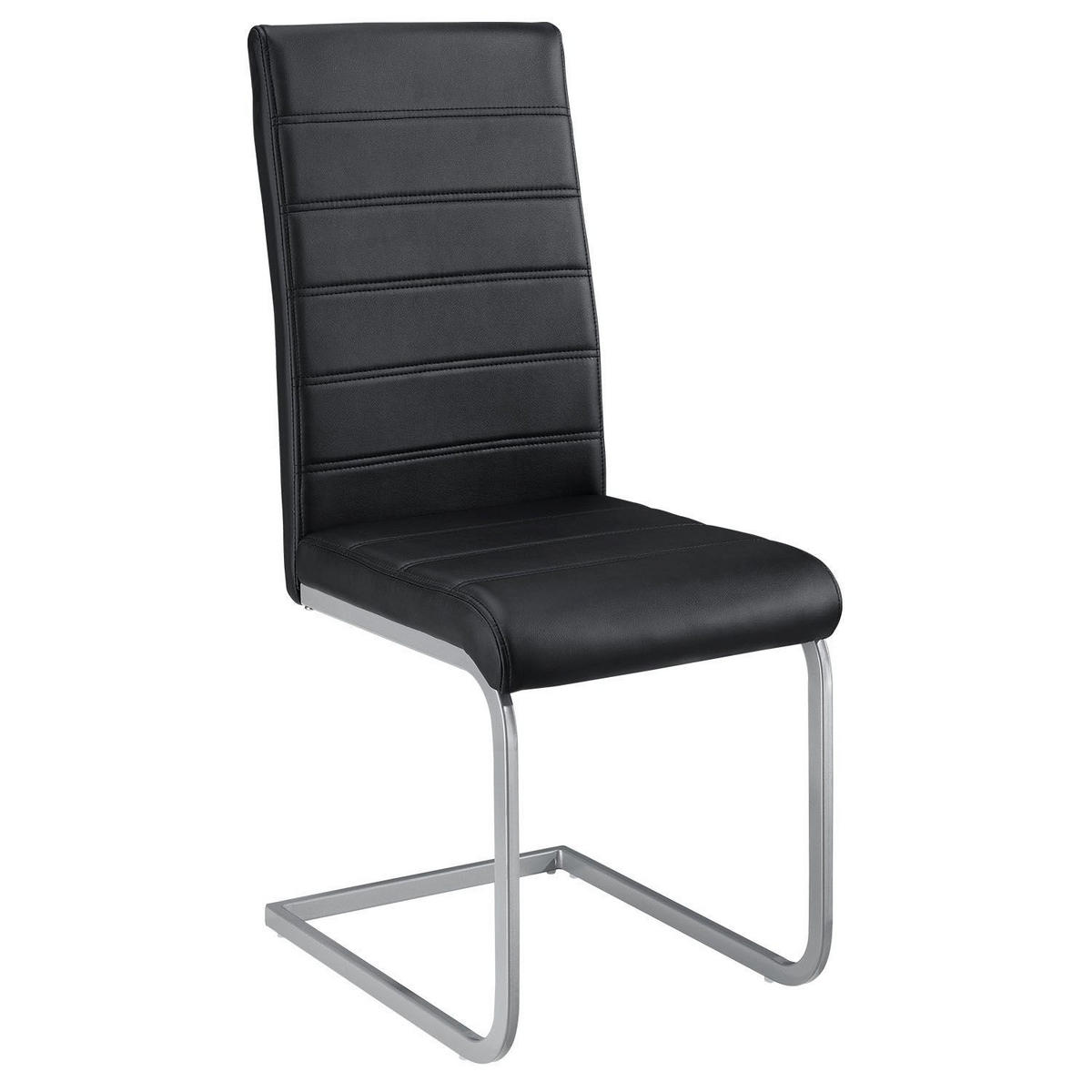 SCHWINGSTUHL Vegas schwarz Kunstleder (2er Set) - Schwarz, Textil (41/101/52cm) - Juskys