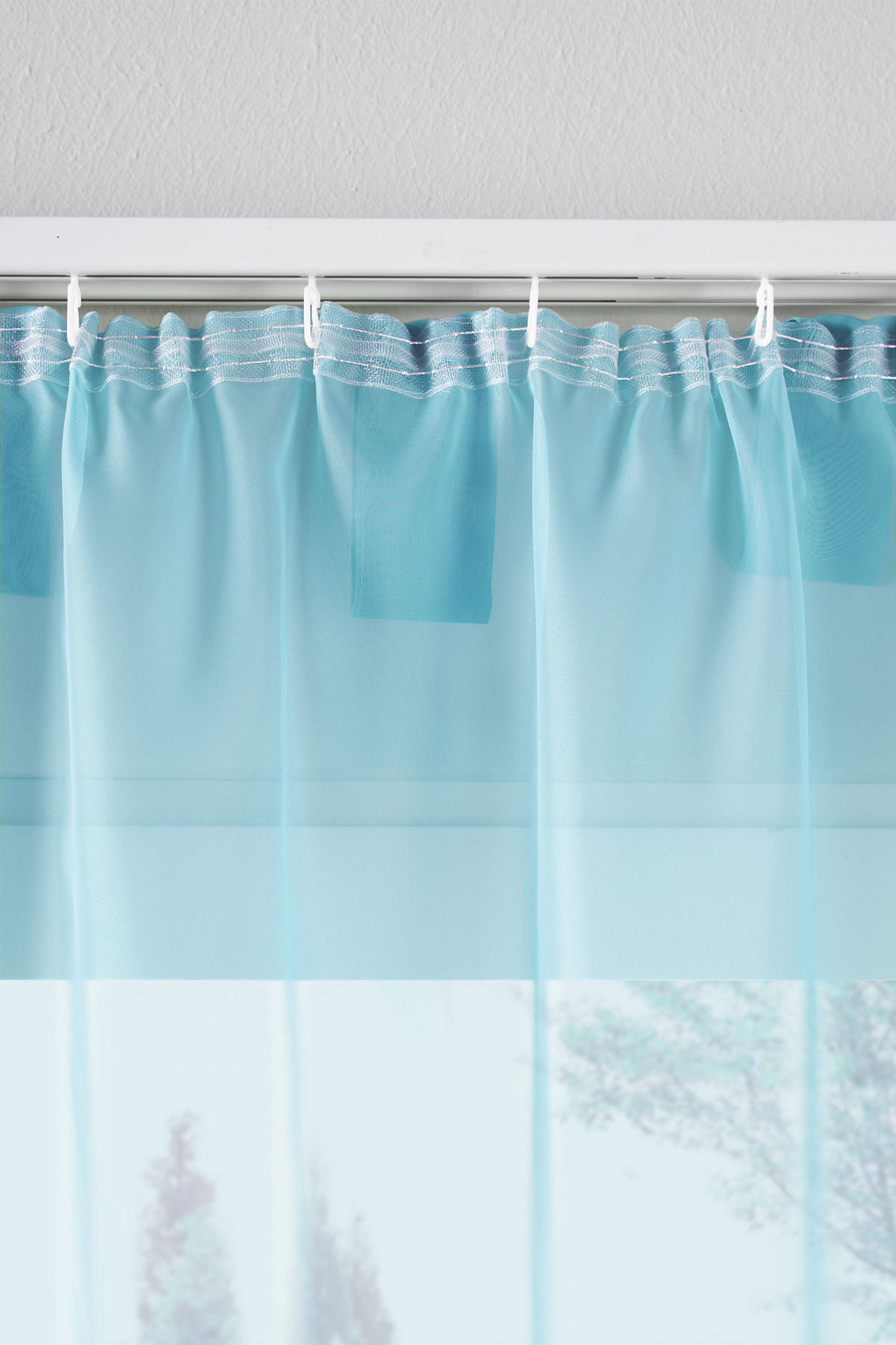 SCHLAUFENGARDINEN Voile 2er Set 245x140 cm Hellblau - Hellblau, Textil (140/245cm) - Gardinenbox.eu
