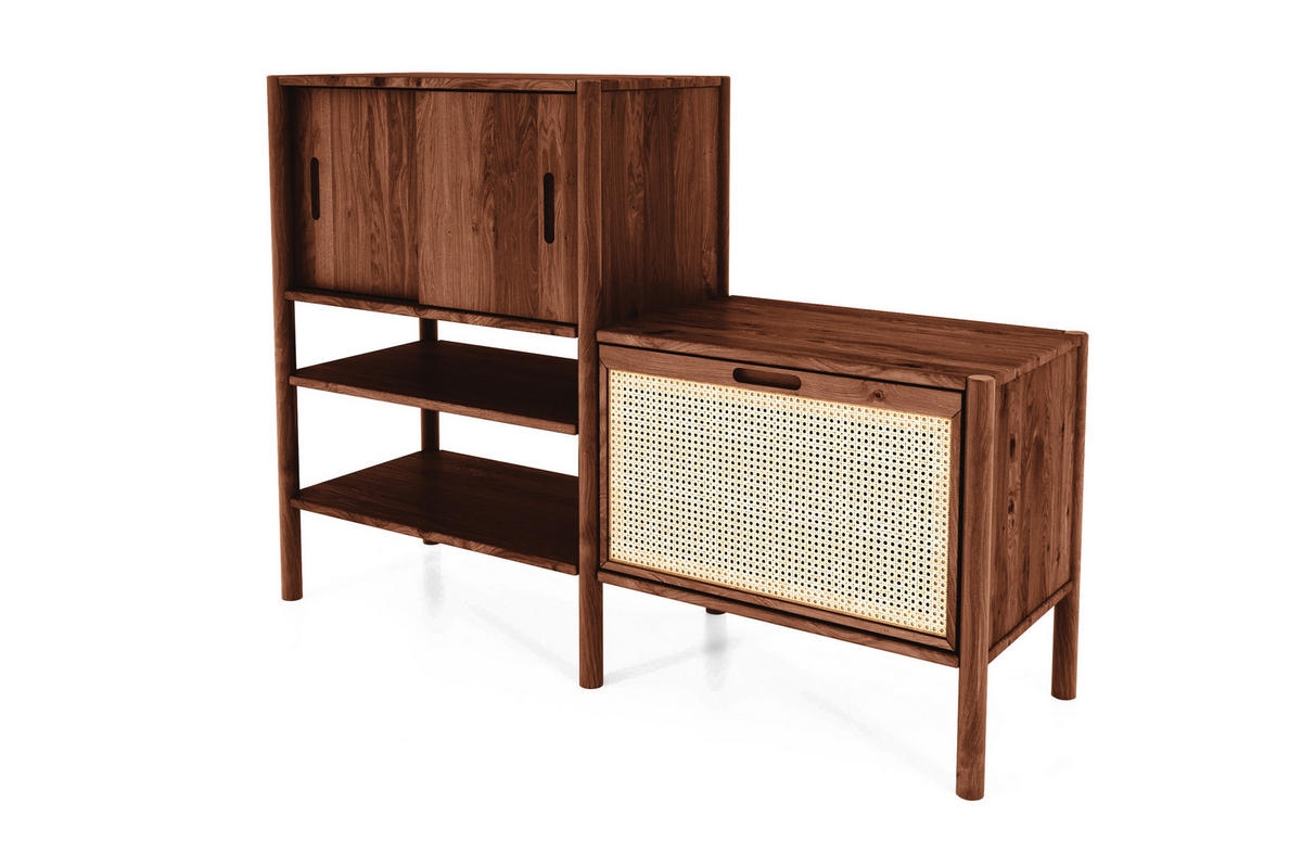 REGAL INA Wildeiche - Dunkelbraun, Holz (148/106/46cm) - byoak