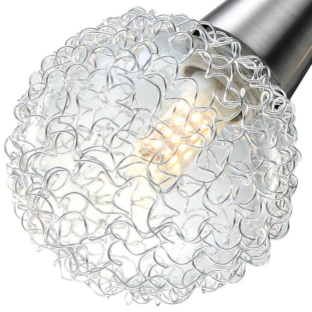 LED WANDLEUCHTE CICER Silber Aluminiumgeflecht - Silberfarben, Glas (9/16/15cm) - Globo Lighting