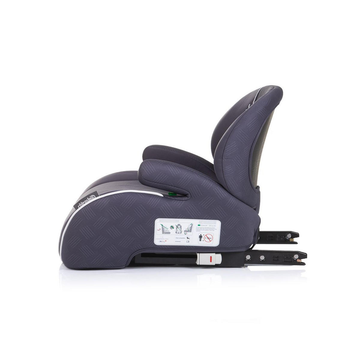 SITZERHÖHUNG Sonic dunkelgrau Isofix, i-Size, 125-150 cm, Armlehne - Dunkelgrau/Grau, Kunststoff (44/38/49cm) - Chipolino