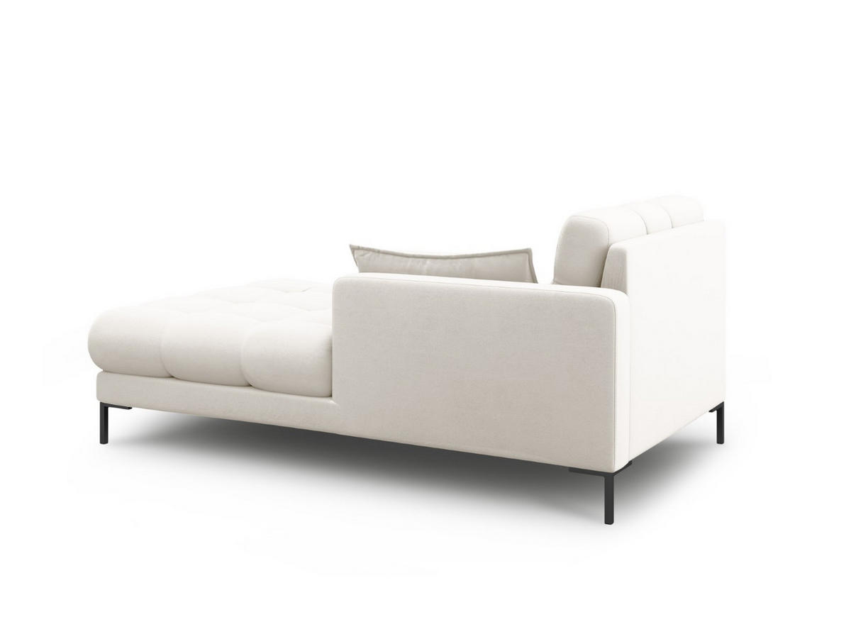 CHAISELONGUE rechts Mamaia aus strukturiertem Stoff leichtes beige - Creme, Textil (102/75/185cm) - Micadoni
