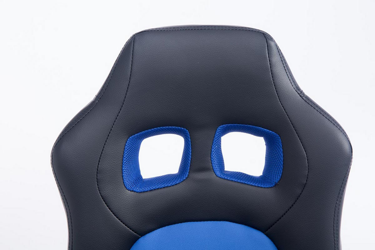 BÜROSTUHL Funny, Kunstleder Schwarz/Blau - Blau, Kunststoff/Textil (56/93/59cm) - TPFLiving