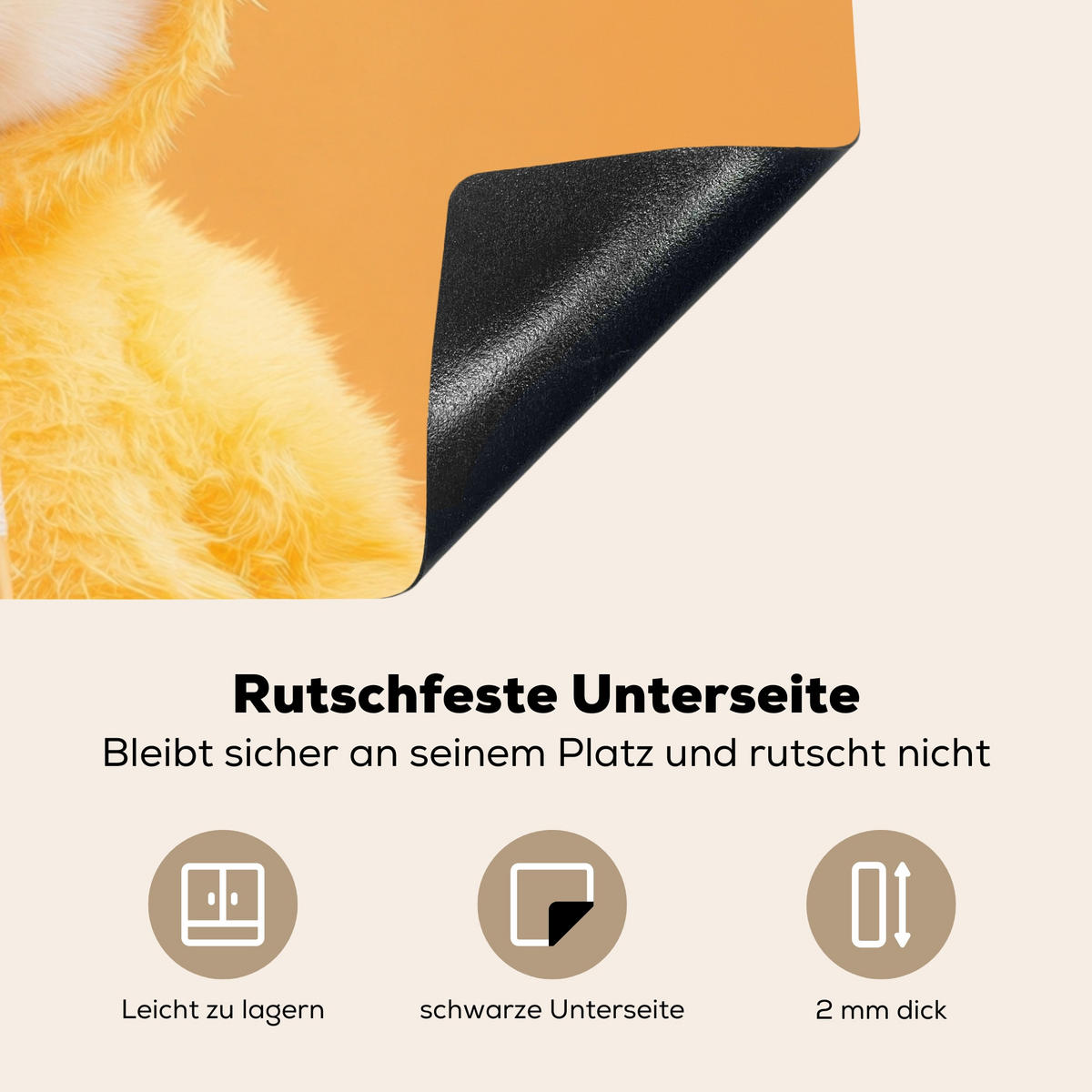 HERDABDECKPLATTE Osterhase - Kostüm - Ente Induktionsmatte 77x59 cm - Gelb, Kunststoff (77/59/0.2cm) - MuchoWow