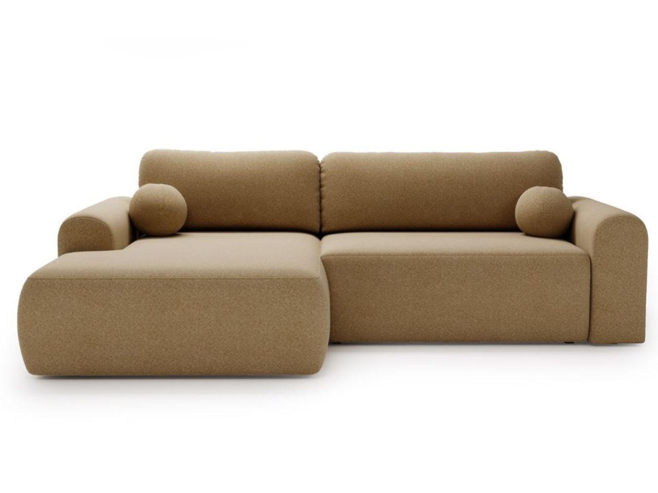 ECKSOFA Savana Hellbraun Links - Hellbraun, Holz/Textil (257/177cm) - Graingold
