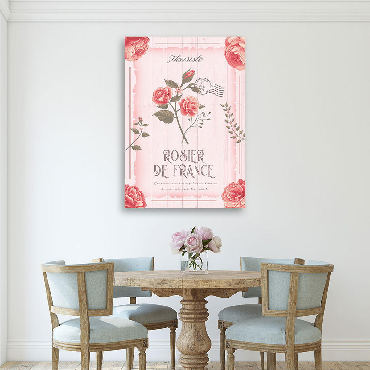 KUNSTDRUCK Rosa 60/90 cm - Pink, Textil (60/90cm) - KUNSTLOFT
