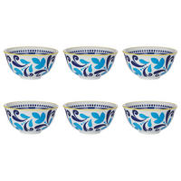 SCHALEN 6er-Set Ornaments 240 ml - Blau/Gelb, Keramik (11/11/5cm) - Butlers