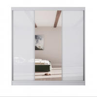 SCHRANK Weiß VIOLA V200 Mit Spiegel - Transparent/Weiß, Holzwerkstoff (200/215/61cm) - Sepro Meble