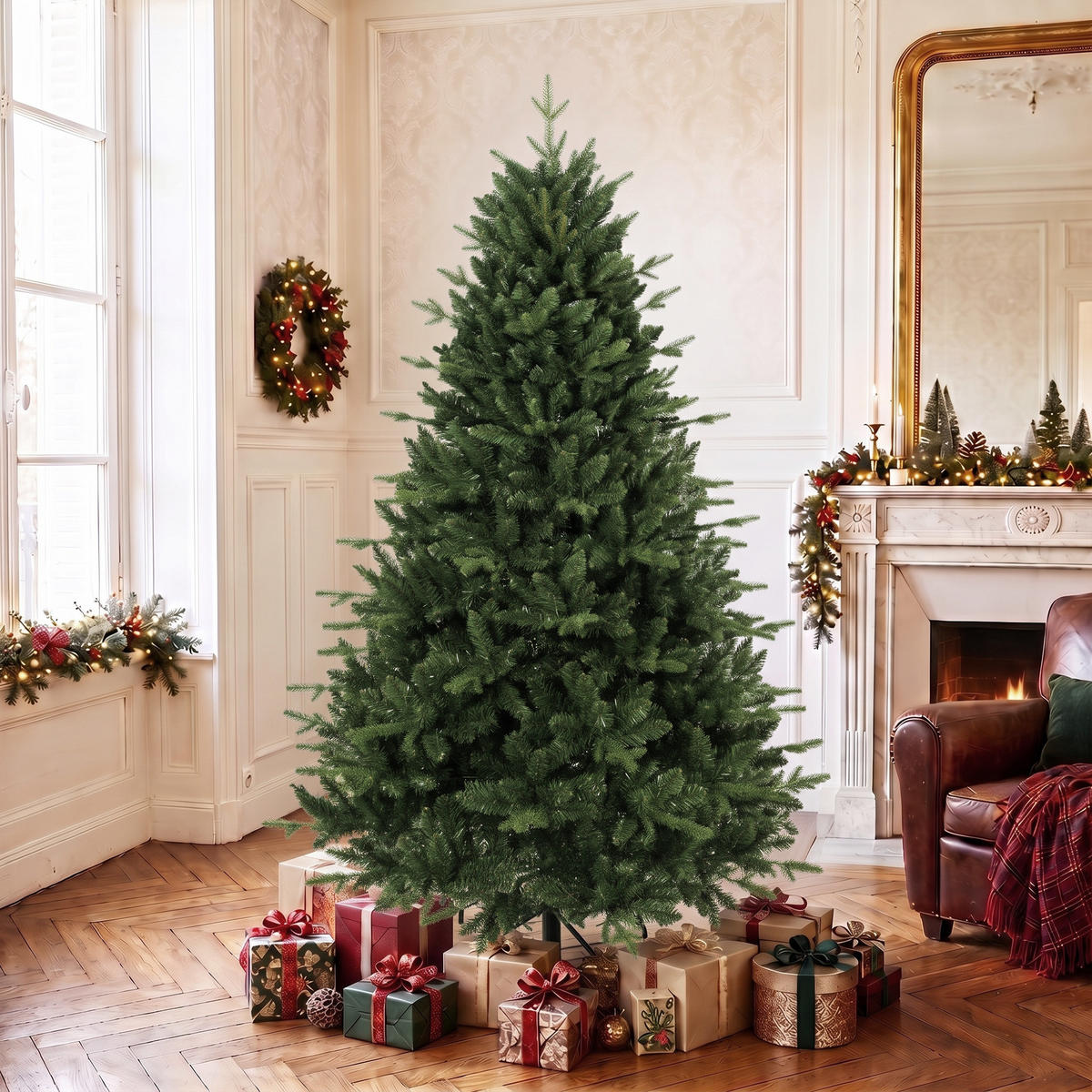 WEIHNACHTSBAUM PE PVC Grün - Grün, Kunststoff (180cm) - HOMCOM