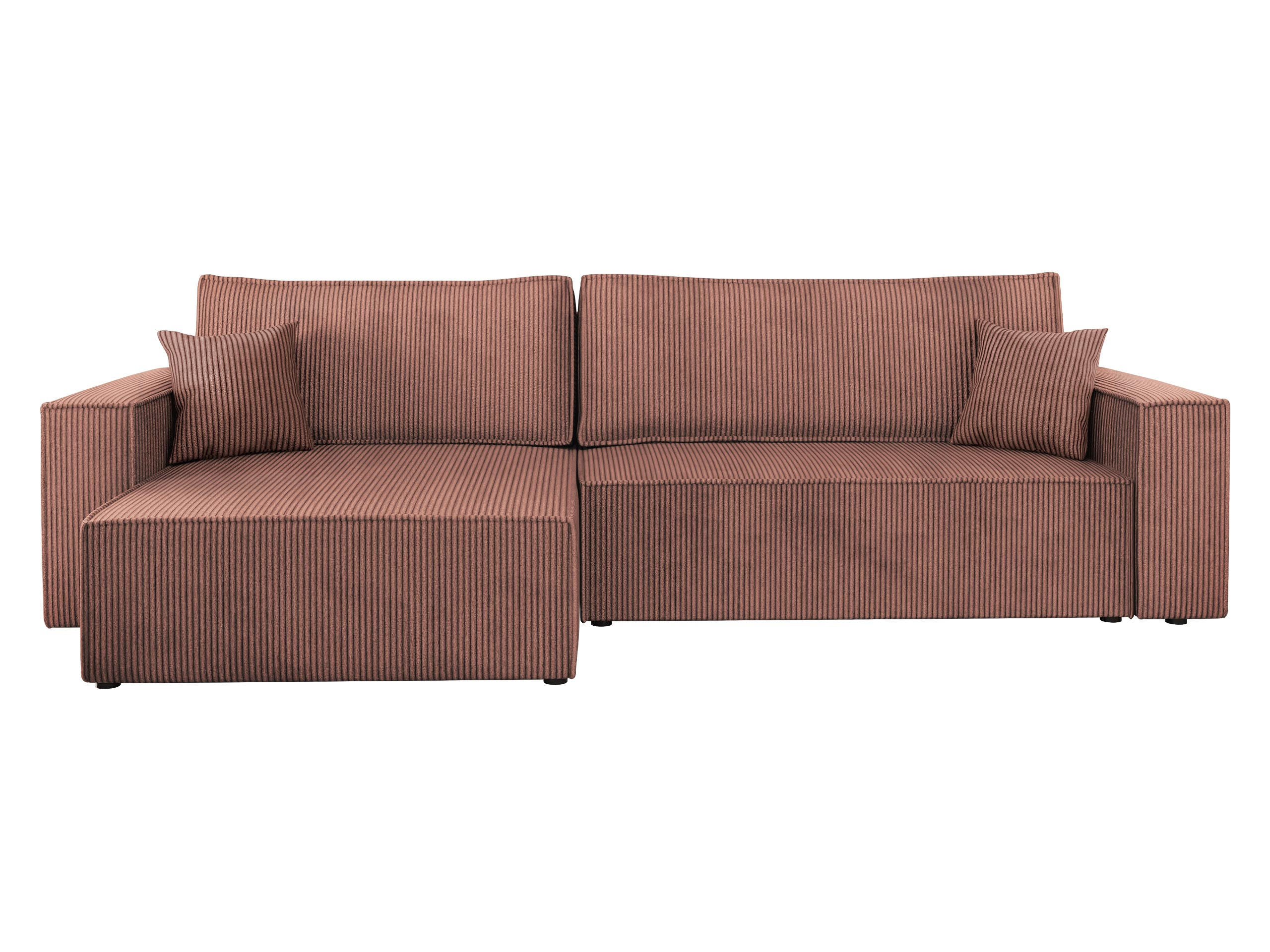 ECKSOFA Karl Cord Maxi - Schwarz/Rosa, Holz/Kunststoff (272/145cm) - MIRJAN24