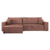 ECKSOFA Karl Cord Maxi - Schwarz/Rosa, Holz/Kunststoff (272/145cm) - MIRJAN24