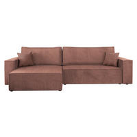 ECKSOFA Karl Cord Maxi - Schwarz/Rosa, Holz/Kunststoff (272/145cm) - MIRJAN24