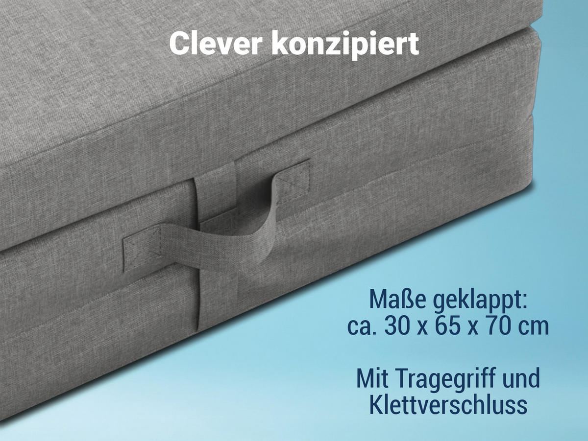 FALTMATRATZE Samba , Farbe: Grau - Grau, Textil (70/190cm) - Sun Garden