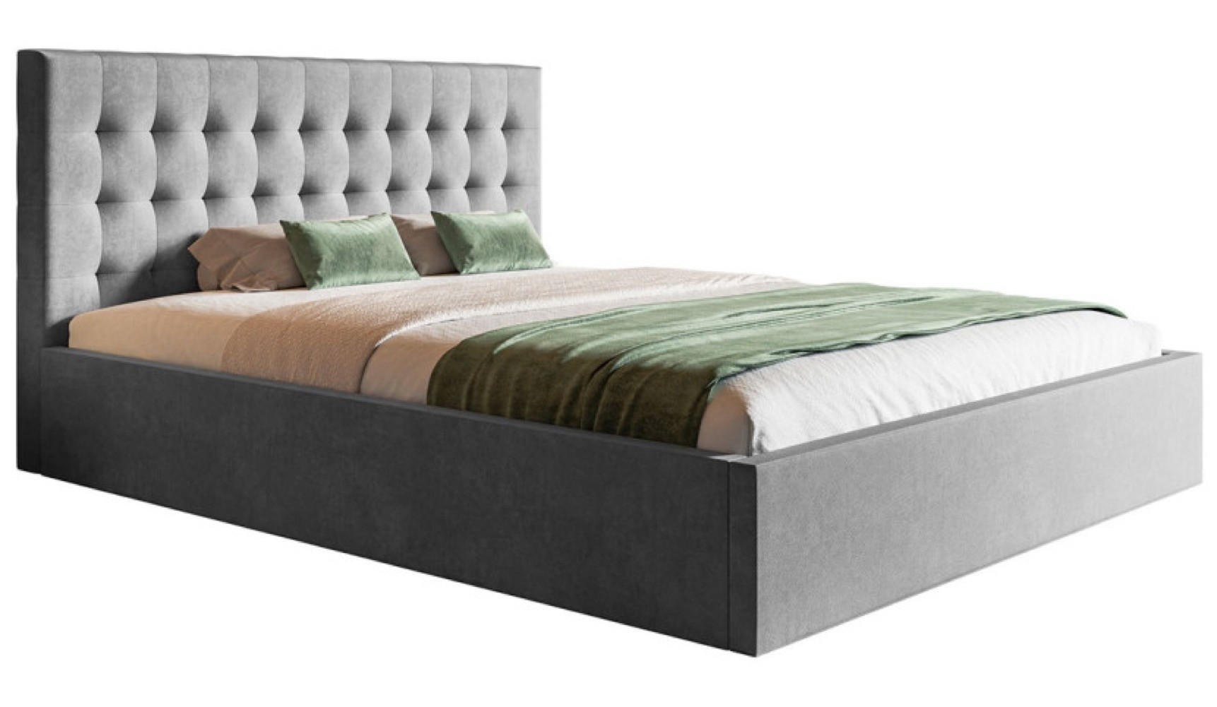 Sepro Meble Bett Schwarz, Grau, Grün 140x200 cm