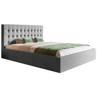 BETT Grau SIM 2 Gepolstert 160x200 cm - Schwarz/Grau, Kunststoff/Textil (160/200cm) - Sepro Meble