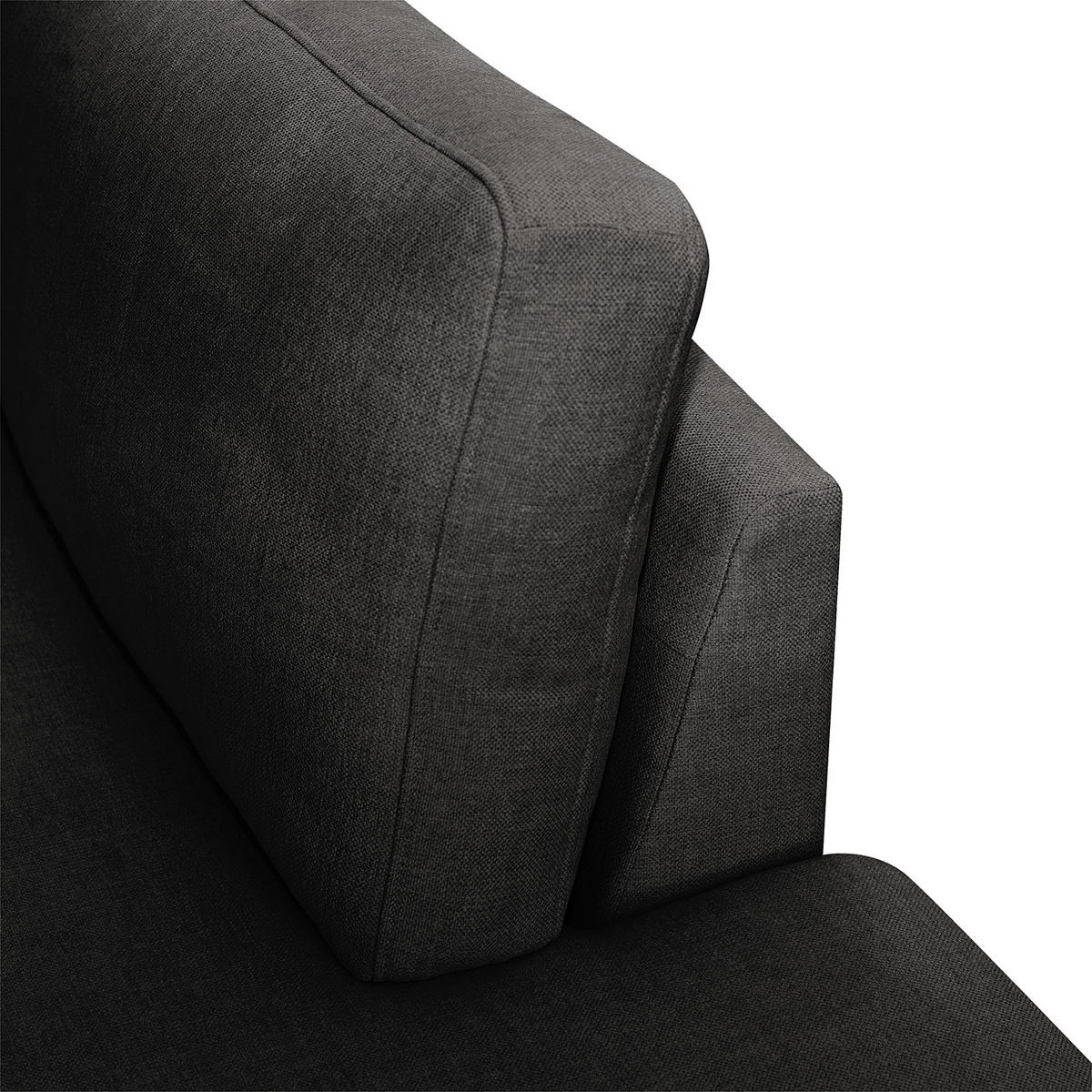 ECKSOFA mit Ottomane - Eichefarben/Schwarz, Eichenholz/Textil (287/219cm) - home24