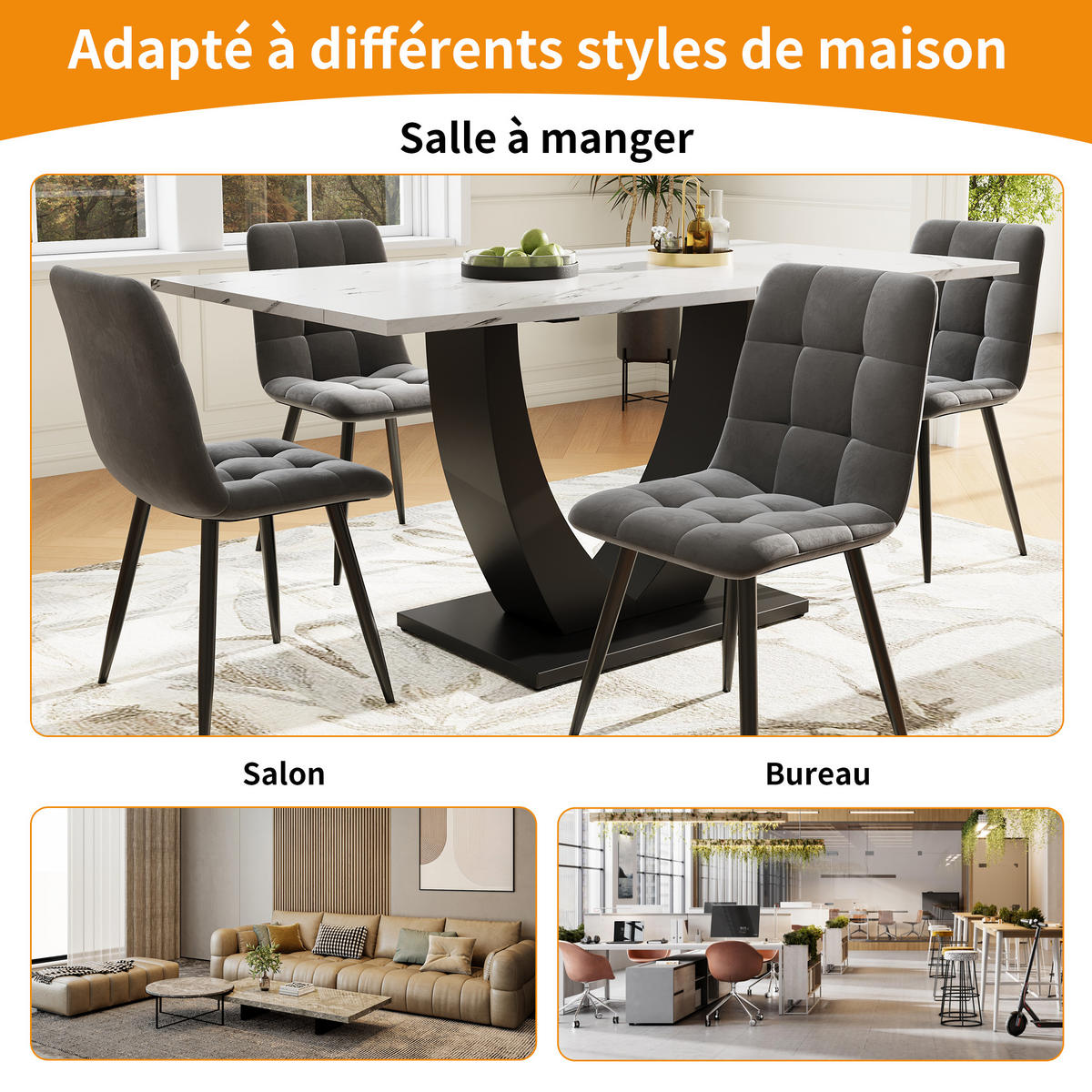 ESSTISCH 140x75,5cm Modern Marmor, Metallgestell, Weiß Schwarz - Multicolor, Metall (75/140/75.5cm) - FLIEKS