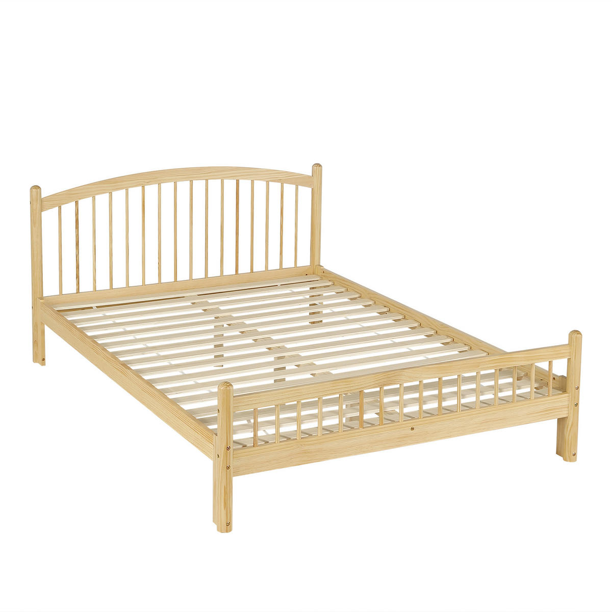 BETT 140/200 cm in Beige & Natur aus Holz mit Lattenrost - Naturfarben, Holz/Holzwerkstoff (140/200cm) - WISHDOR