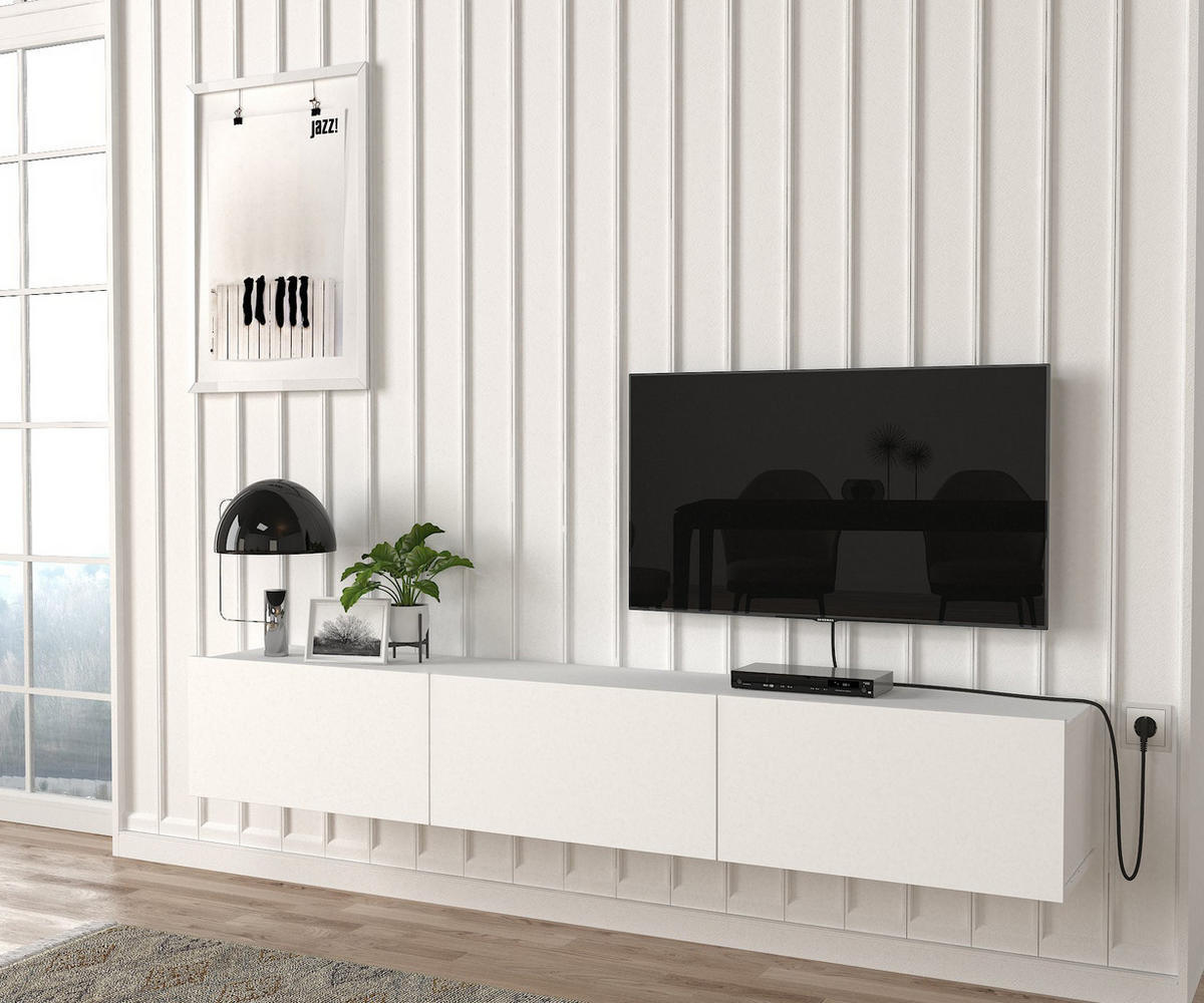 TV-LOWBOARD Hängend Damla Weiß - Weiß, Holzwerkstoff (180/29.5/29.5cm) - moebel17