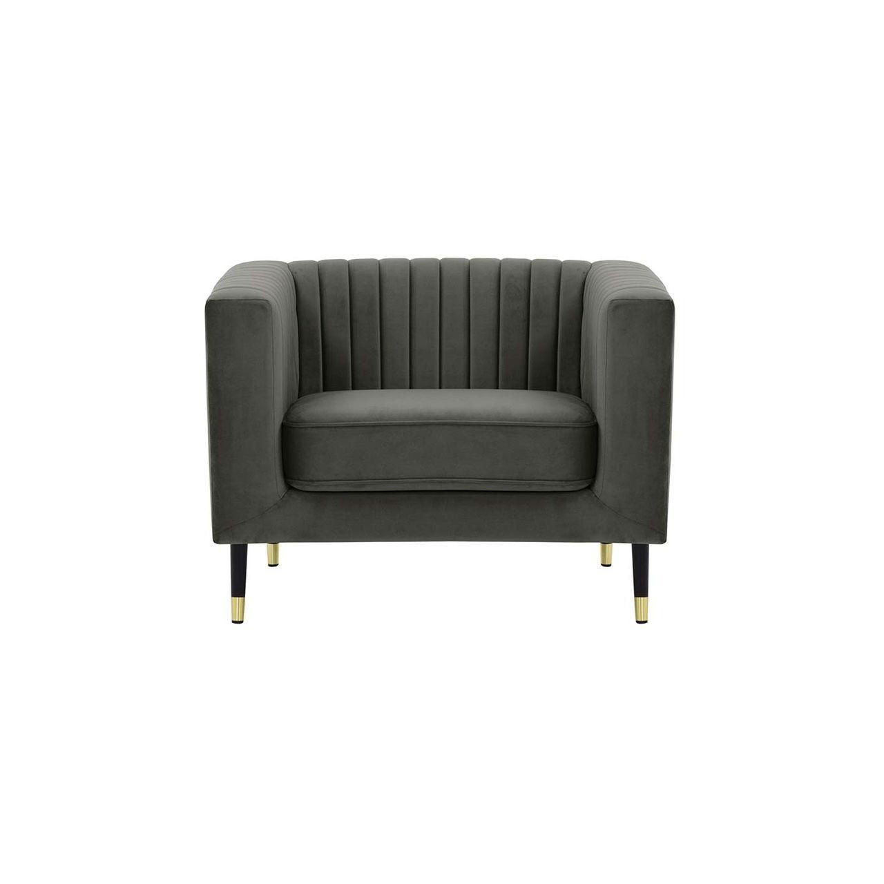 SESSEL Slender-Velluto 19 - Dunkelgrau, Holz/Textil (99/71/83cm) - SLF24