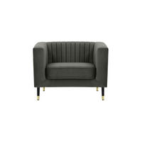 SESSEL Slender-Velluto 19 - Dunkelgrau, Holz/Textil (99/71/83cm) - SLF24