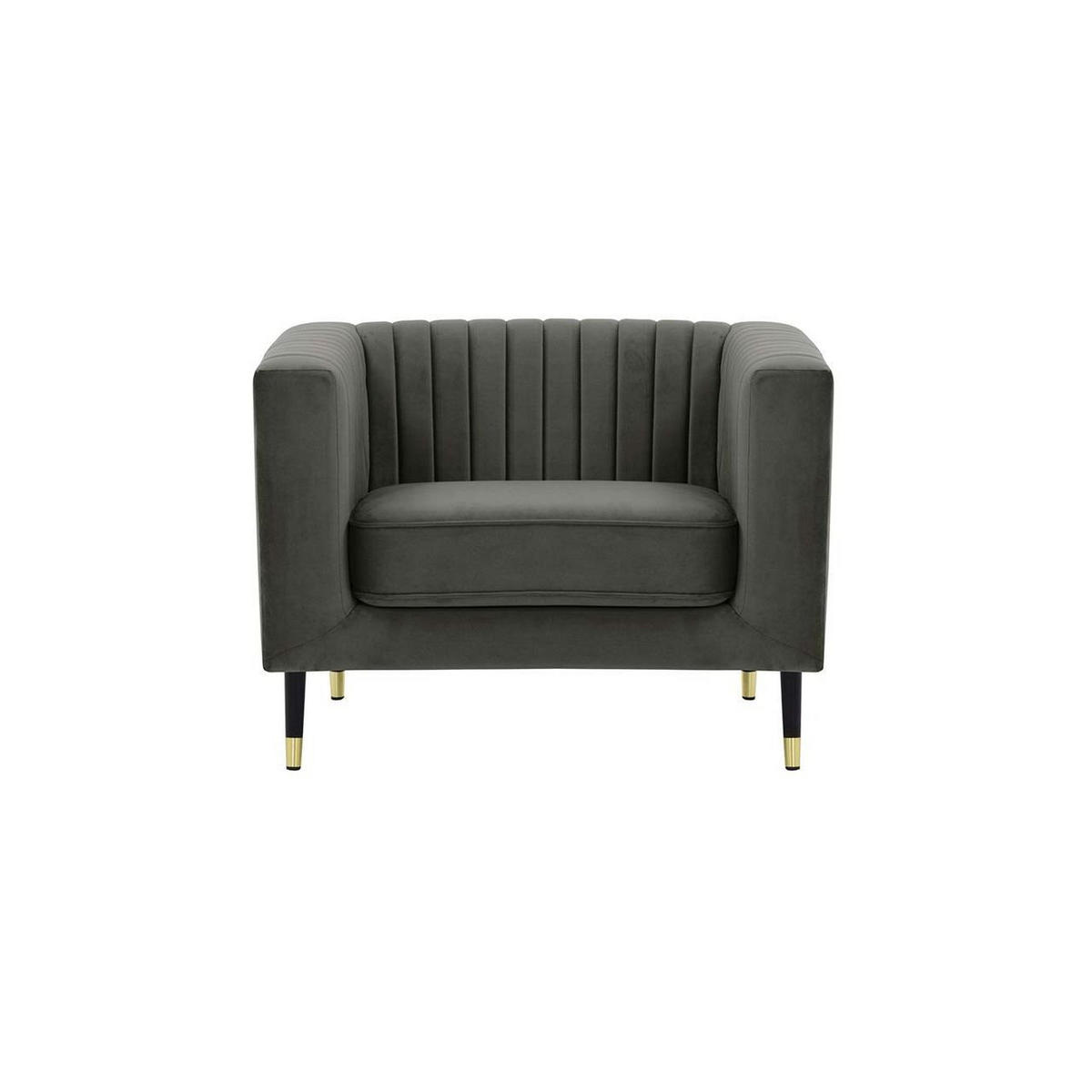 SESSEL Slender-Velluto 19 - Dunkelgrau, Holz/Textil (99/71/83cm) - SLF24