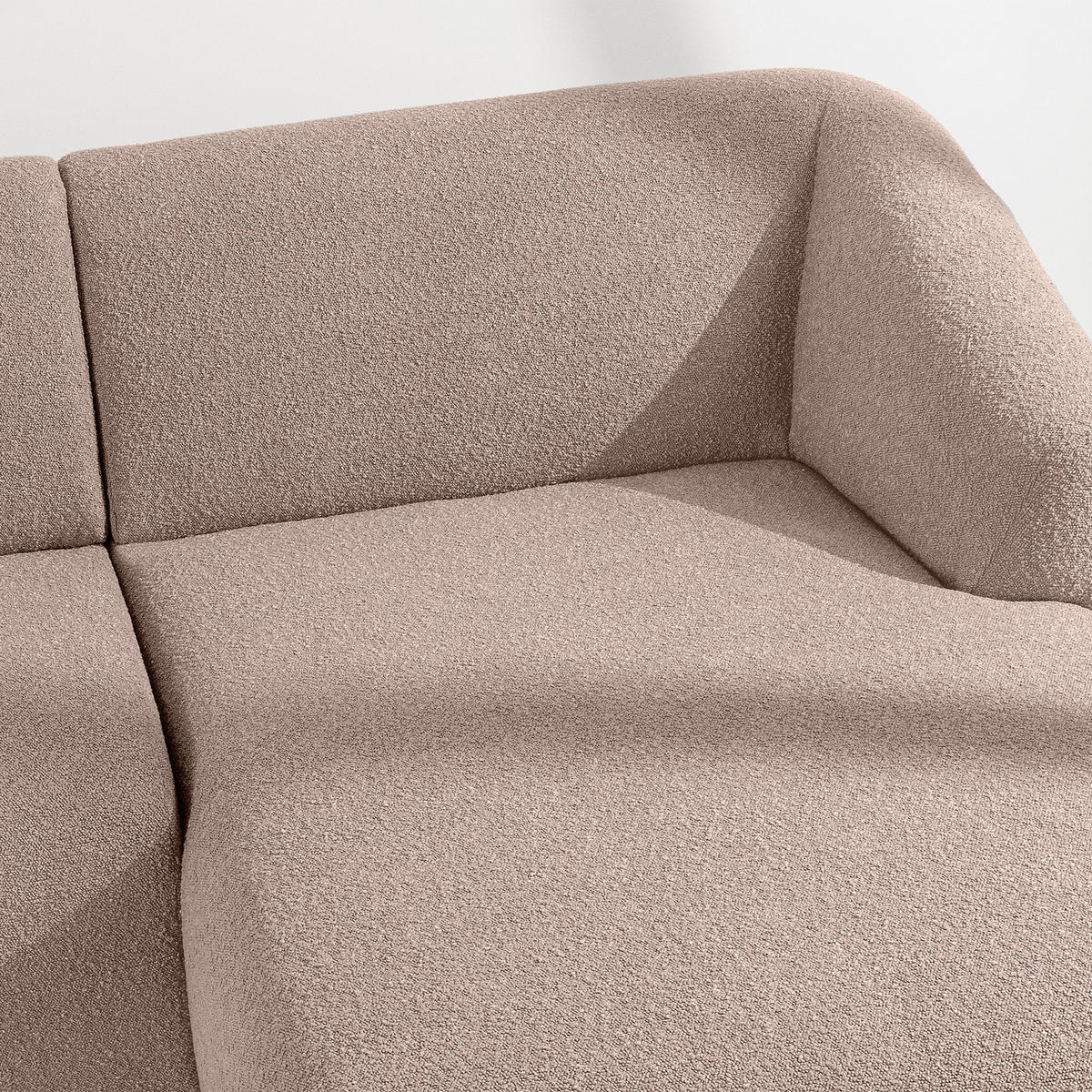 ECKSOFA RECHTS VIRA, Rosa, Bouclé - Pink/Schwarz, Holz/Holzwerkstoff (300/160cm) - KONSIMO®