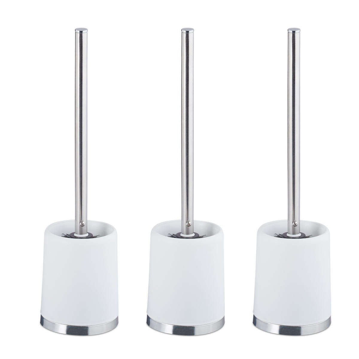 3XKLOBÜRSTE - Weiß, Kunststoff (10/39/10cm) - Relaxdays