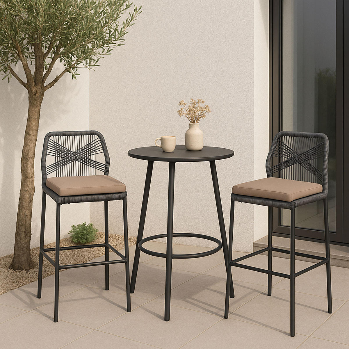 BARSKI STOL Anthracite, Taupe - antracit/sivorjava, kovina (45/101/52cm) - MCW