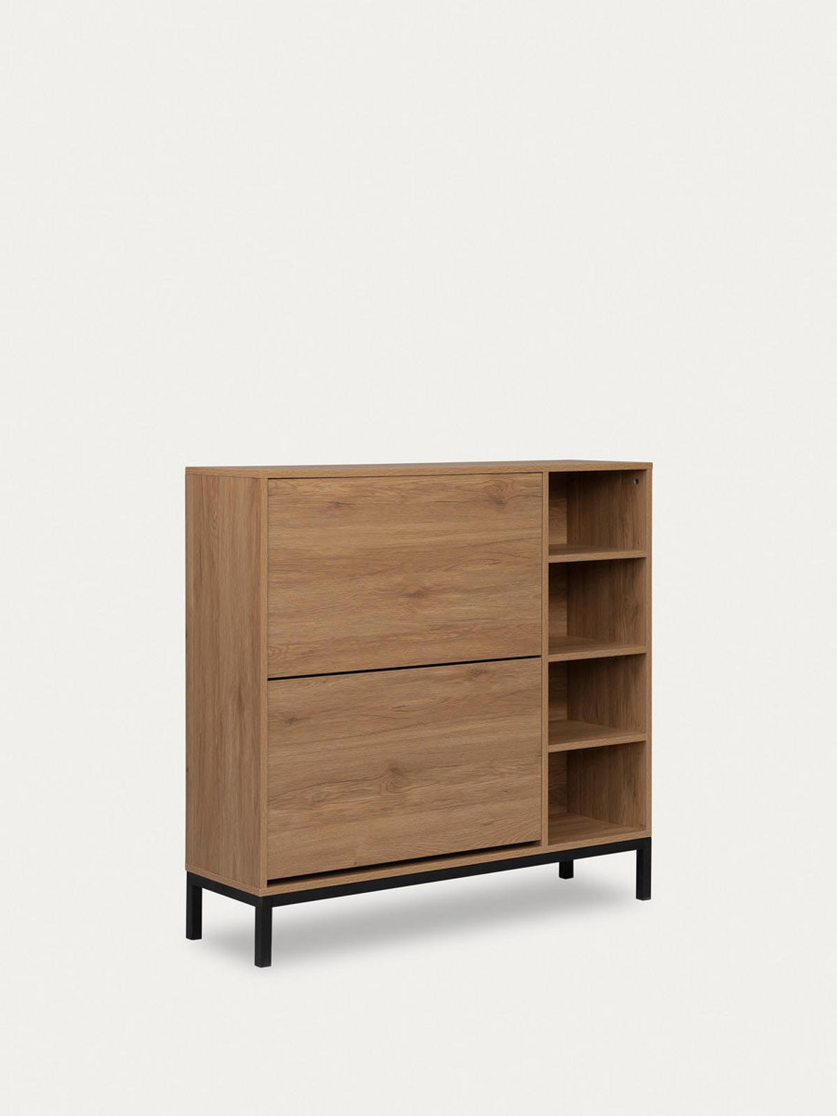 SCHUHSCHRANK Kolb Natur 105 cm x 99 cm - Braun, Holzwerkstoff (105/99/30cm) - Kenay Home