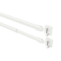 SCHEIBENSTANGEN / VITRAGESTANGEN MIT KLEBEHAKEN Geno 80-140 cm, oval, Weiß, Packung 2 Stück - Weiß, Kunststoff/Metall (1.2/2.4/140cm) - INTERDECO