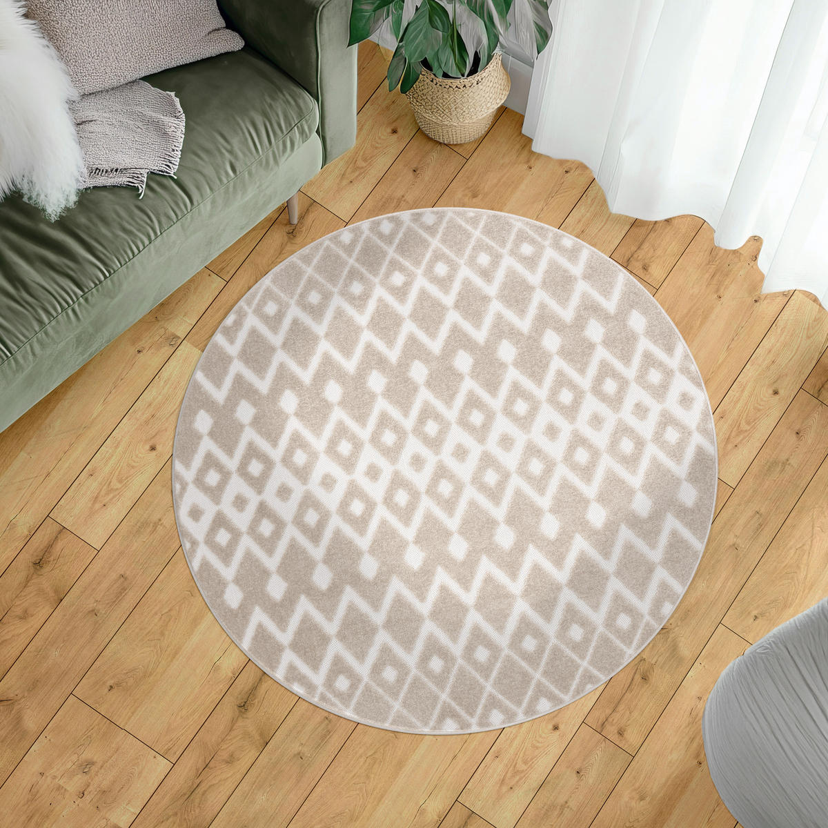 OUTDOORTEPPICH 120/120 cm Stilo 868 - Beige, Textil (120/120cm) - Paco Home