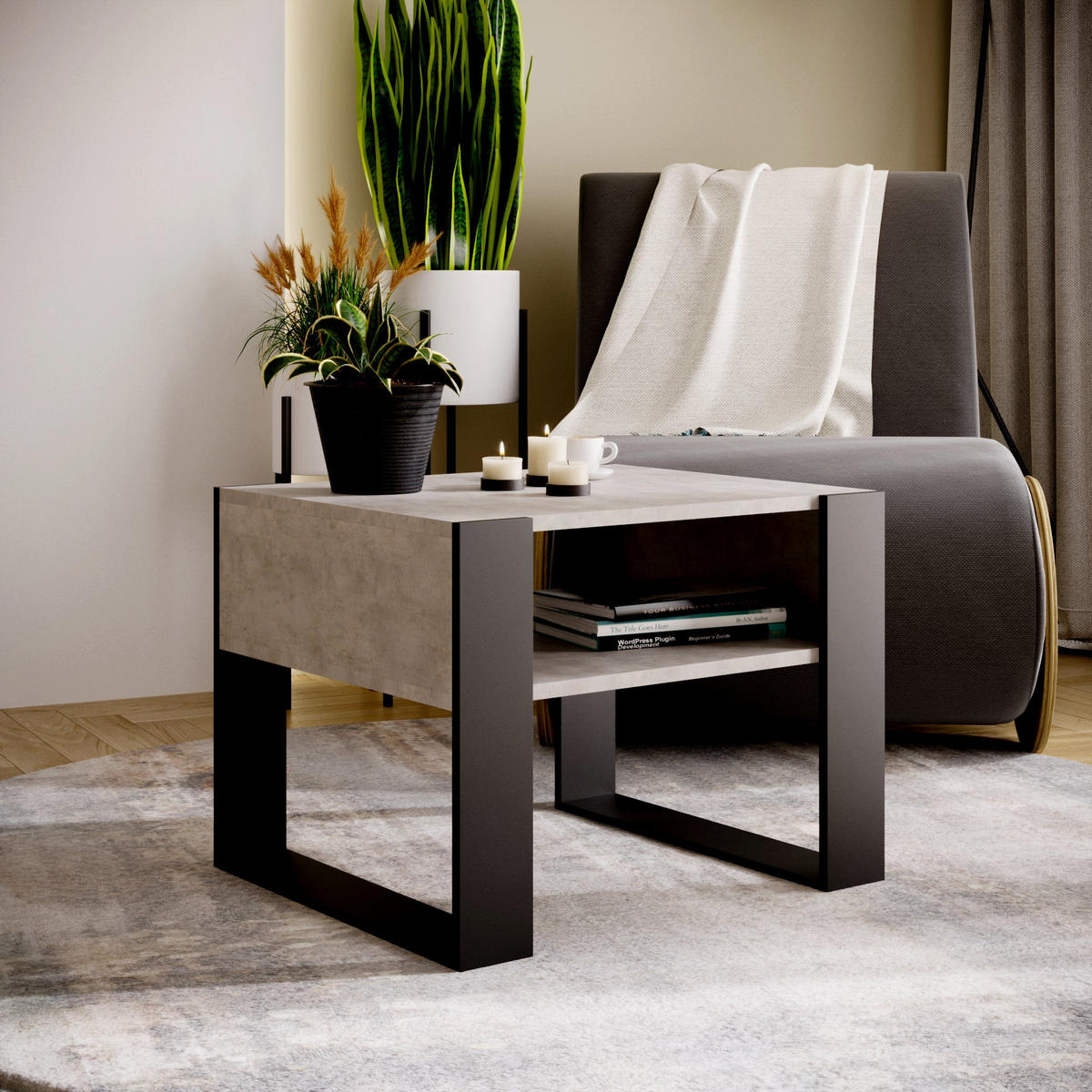 COUCHTISCH KARO 65 - Multicolor/Schwarz, Holz (53.6/65/45cm) - Mat-Haus