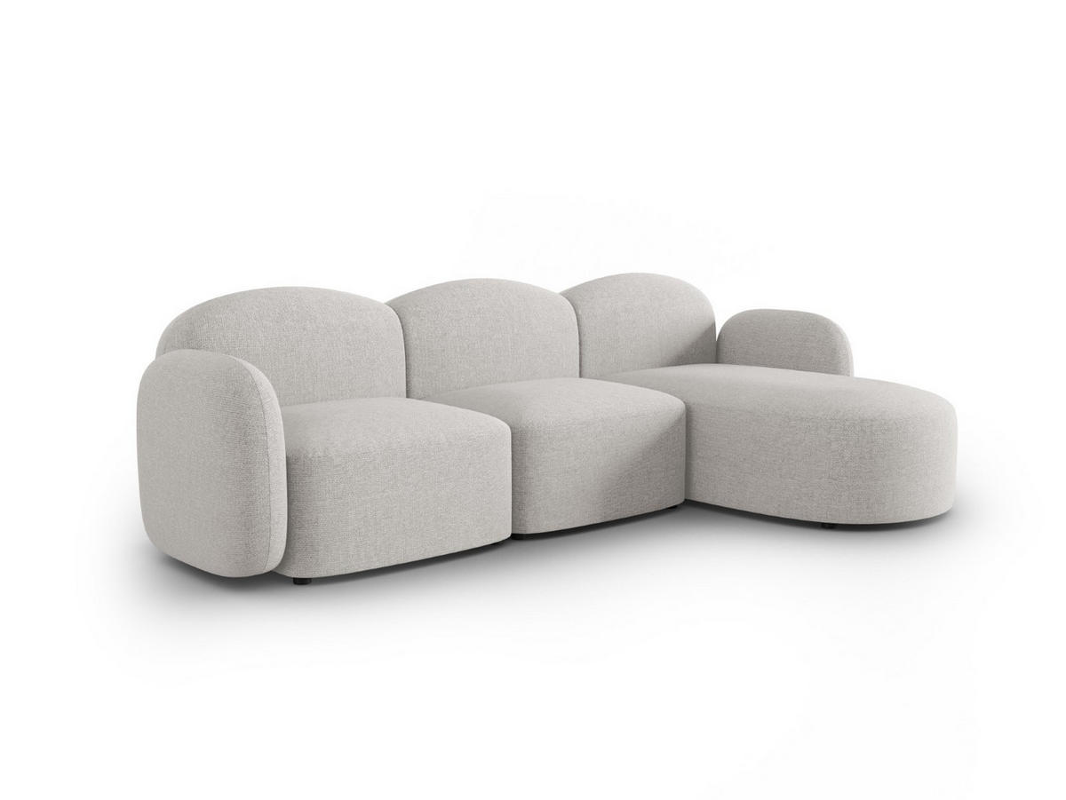 ECKSOFA rechts Blair aus Chenille-Stoff silber meliert 4 Sitzplätze - Silberfarben, Textil (155/272cm) - Micadoni