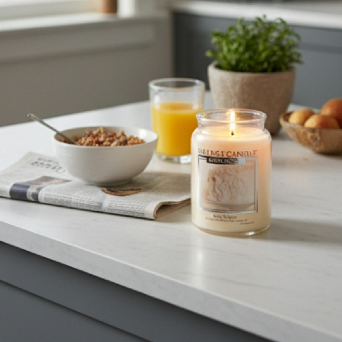 DUFTKERZE Dolce Delight Creme Glas 602g 2 Dochte - Creme, Glas (15cm) - Village Candle