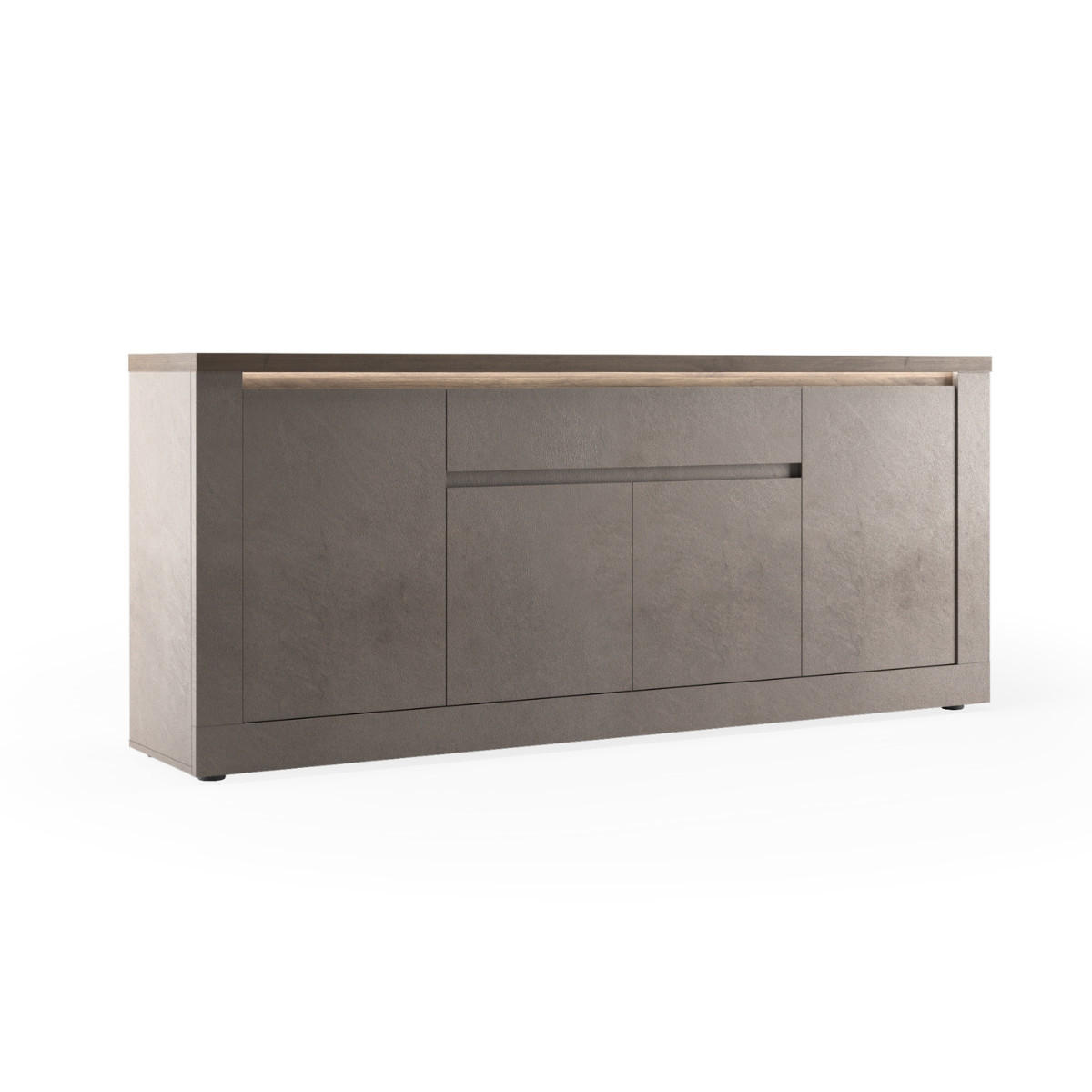 SIDEBOARD mit 4 Türen 1 Schublade und 3 Regalen in Bronze und Quecksilber-Optik 43/207/88 cm - Braun, Holzwerkstoff (43/88/207cm) - Calicosy