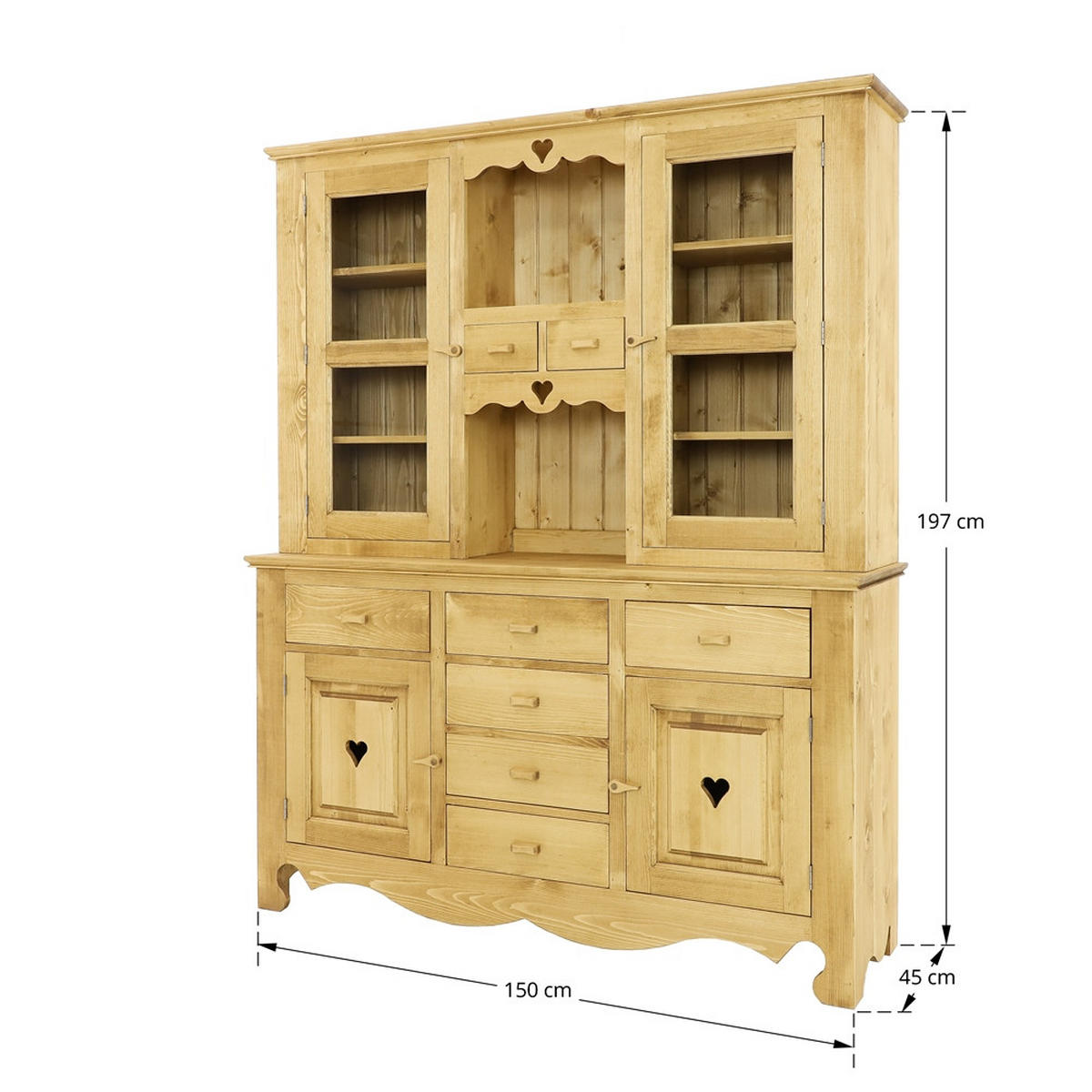 BUFFET aus Massivholz MEXICANA - Honig, Holz (150/197/45cm) - Seart
