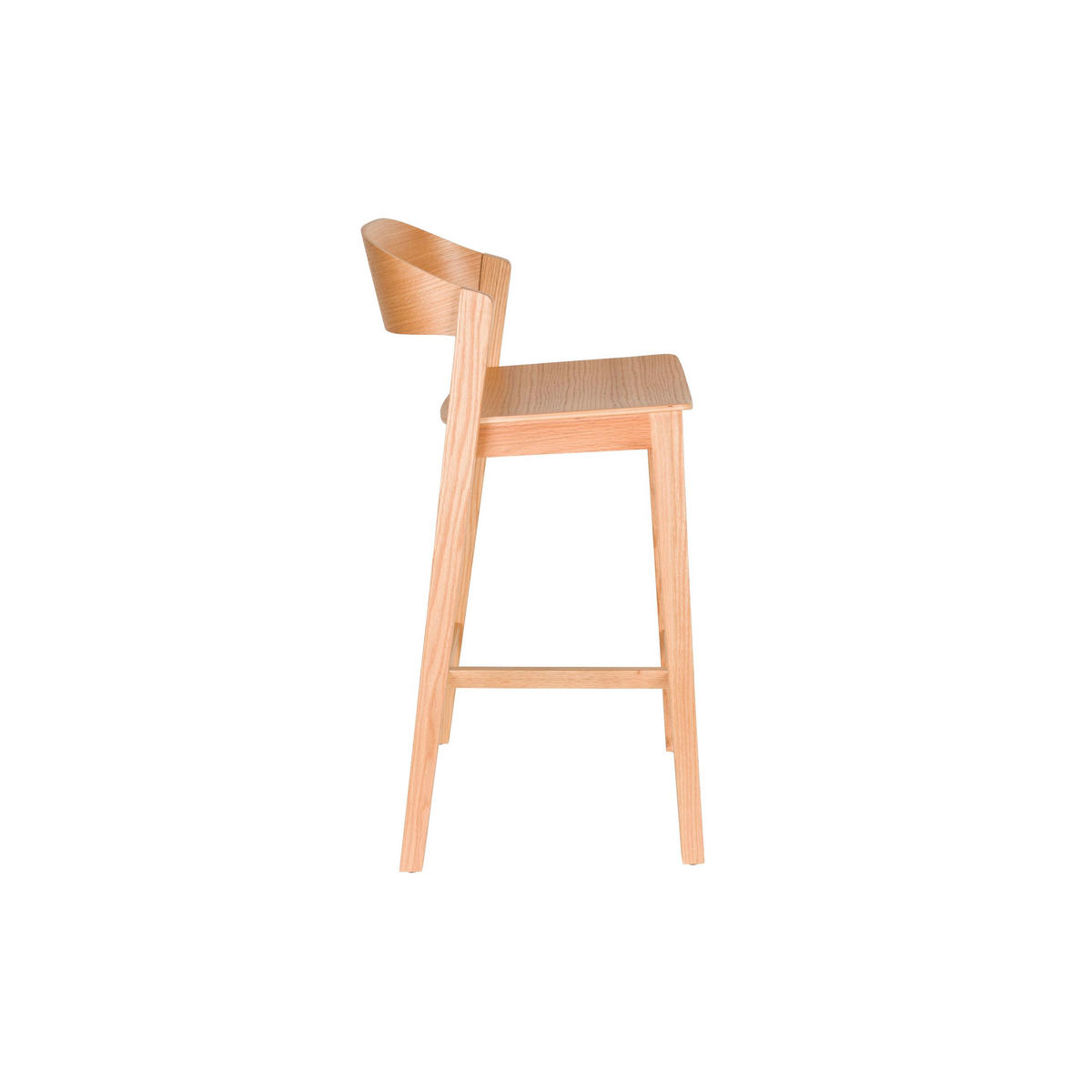 BARHOCKER Wooz mit Rückenlehne 65 cm Naturel - Naturfarben, Holz (52/89.4/47.5cm) - Housecraft Living