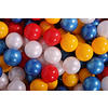 BÄLLE für Bällebad, Spielbälle, Plastikbälle für Kinder Set 50 pcs.: Gelb/Rot/Perlweiß/Perlblau - Rot, Textil (7/7/7cm) - MeowBaby