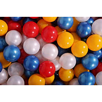 BÄLLE für Bällebad, Spielbälle, Plastikbälle für Kinder Set 50 pcs.: Gelb/Rot/Perlweiß/Perlblau - Rot, Textil (7/7/7cm) - MeowBaby