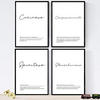 POSTER Set mit 4 Englisch Coppie in maschile Wortdefinitionen A4 Rahmenlos - Klar, Papier (29.7/3cm) - Nacnic
