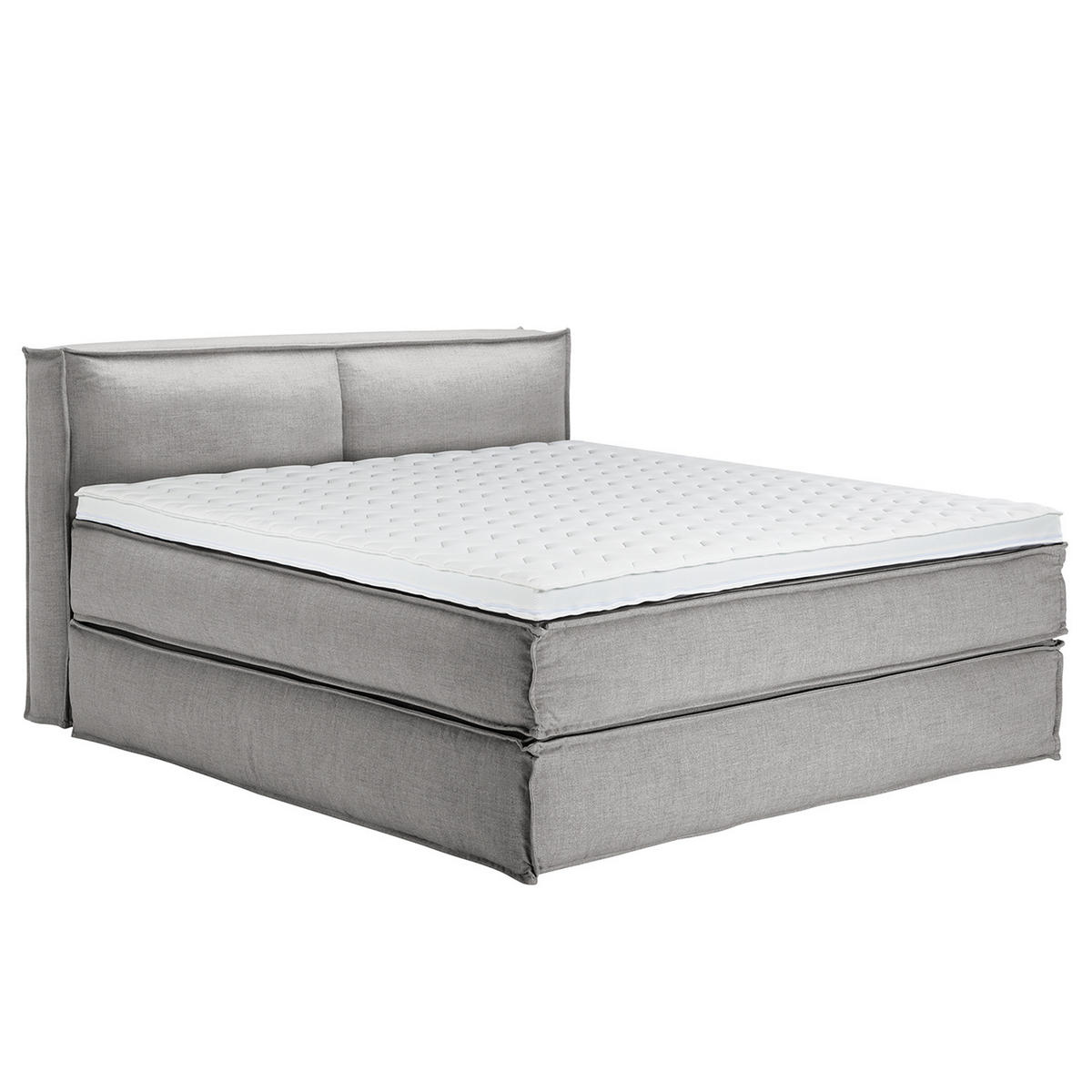 BOXSPRINGBETT mit Kopfteil - Premium - Grau, Textil (180/200cm) - home24