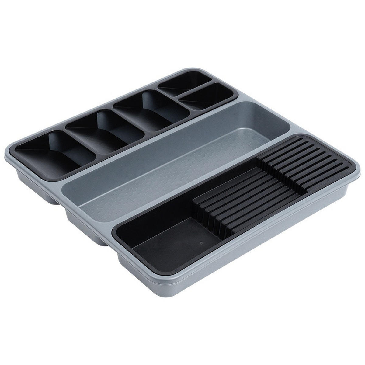 BESTECKSCHUBLADENEINSATZ grau 40 x 40 cm - Grau, Kunststoff (40/5/40cm) - Orion 