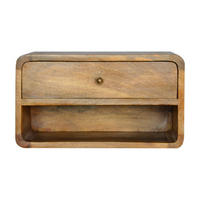 NACHTTISCH aus Massivholz - Eichefarben/Messingfarben, Holz/Metall (45/25/32cm) - Artisan Furniture