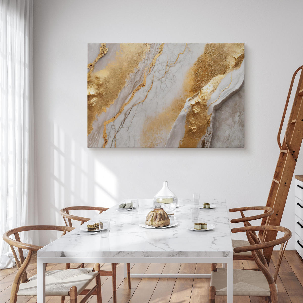 WANDBILD Abstraktion MARMOR Glamour 3D Effekt 40/30 cm - Weiß/Grau, Textil (40/30cm) - Muralo