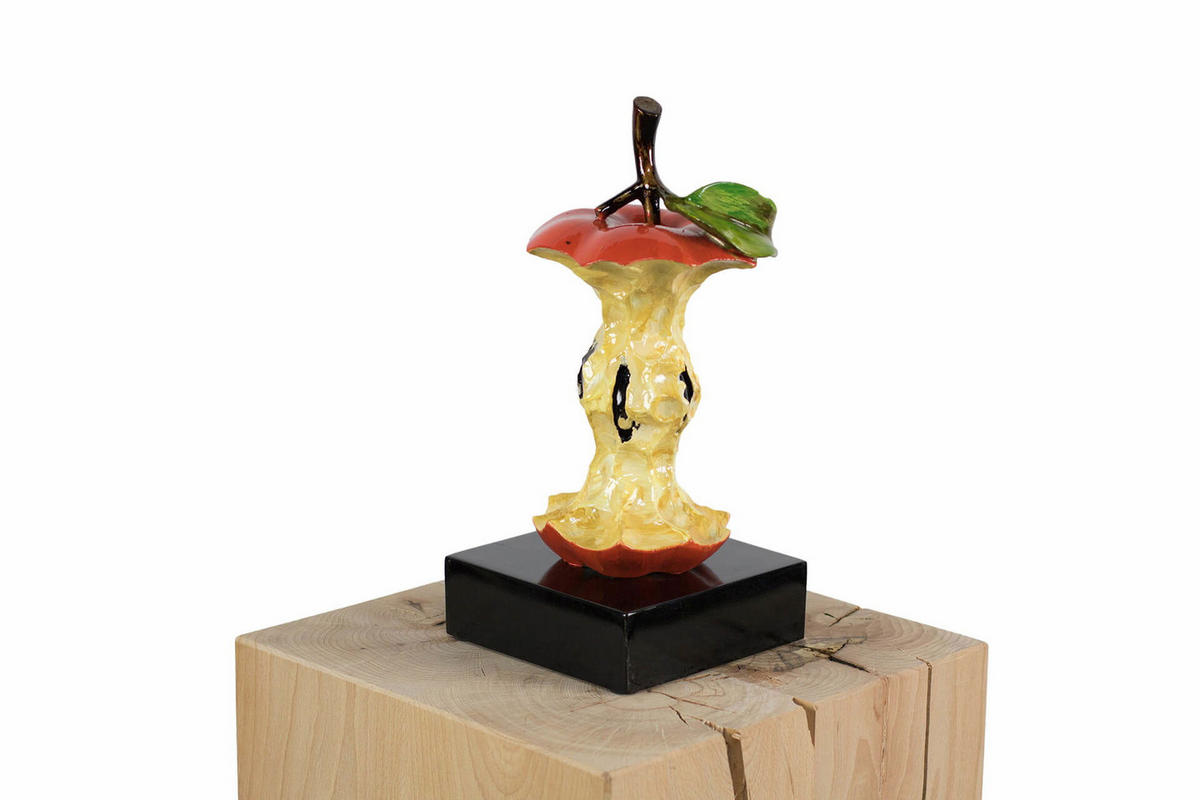 SKULPTUR Gold 15/30 cm - Rot/Goldfarben, Stein (1.9/30/15cm) - KUNSTLOFT