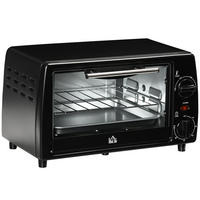 MINIBACKOFEN Metall Gehärtetes Glas Schwarz - Schwarz, Metall (36.5/26/22cm) - HOMCOM